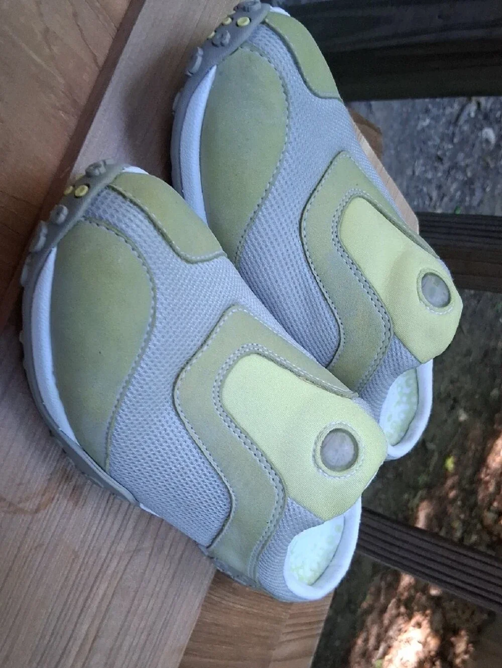 Timberland Light Green and White Slip-On Shoe,sz.6m
